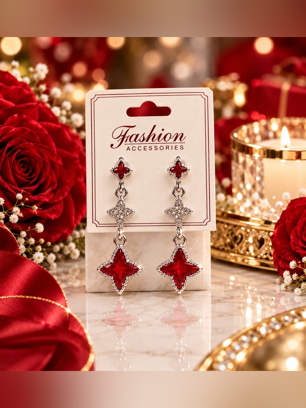 ✨ NEW ✨ Red Crystal Drop Earrings ✨